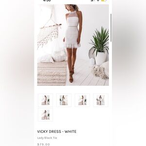 Lady Black Tie Vicky Dress White XS